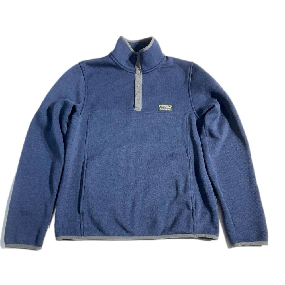 L.L.Bean Sweater Fleece Pullover in Bright Navy Size Small